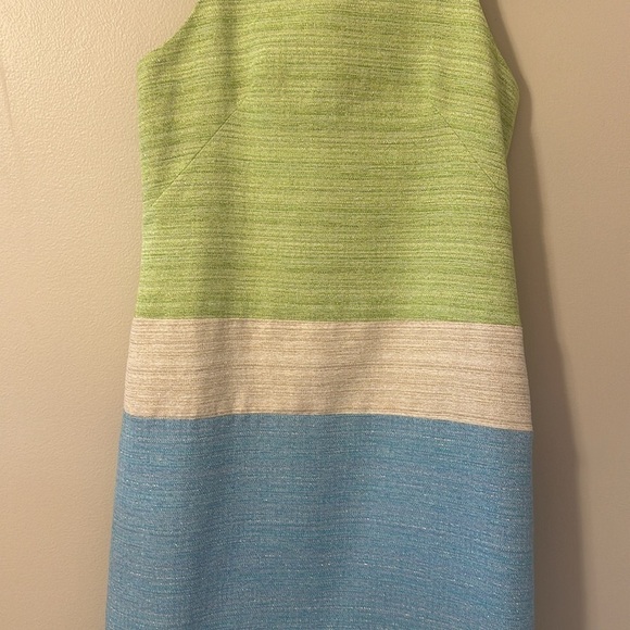 Sara Campbell Duchessa Green Tweed Sleeveless Shift Dress Sz 2 Preppy Old Money - Picture 3 of 8